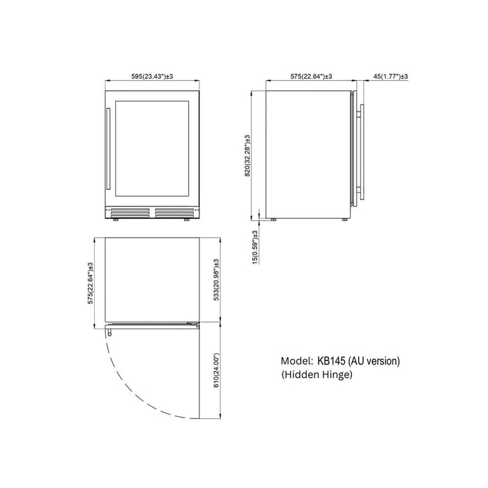 KingsBottle 145L Single Zone Wine Fridge