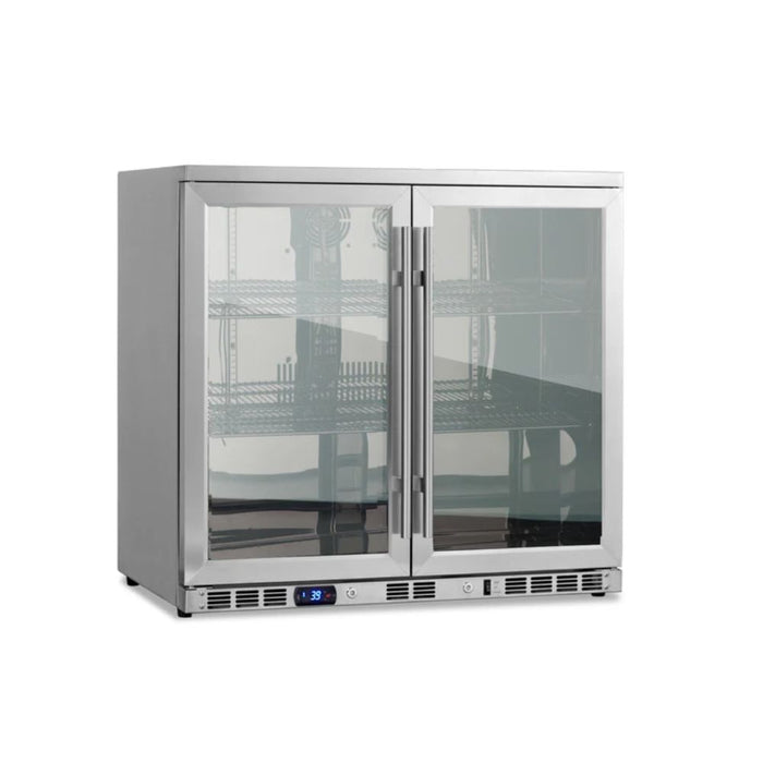 KingsBottle 210L Heated Low-E Glass Two Door Bar Fridge