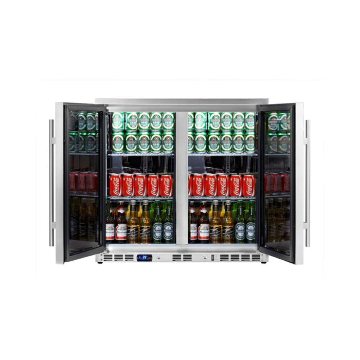 KingsBottle 210L Heated Low-E Glass Two Door Bar Fridge