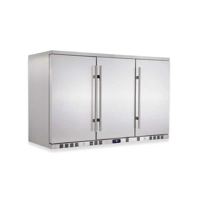 KingsBottle 315L Stainless Steel Three Door Bar Fridge