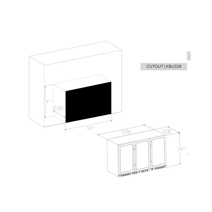 KingsBottle 315L Stainless Steel Three Door Bar Fridge