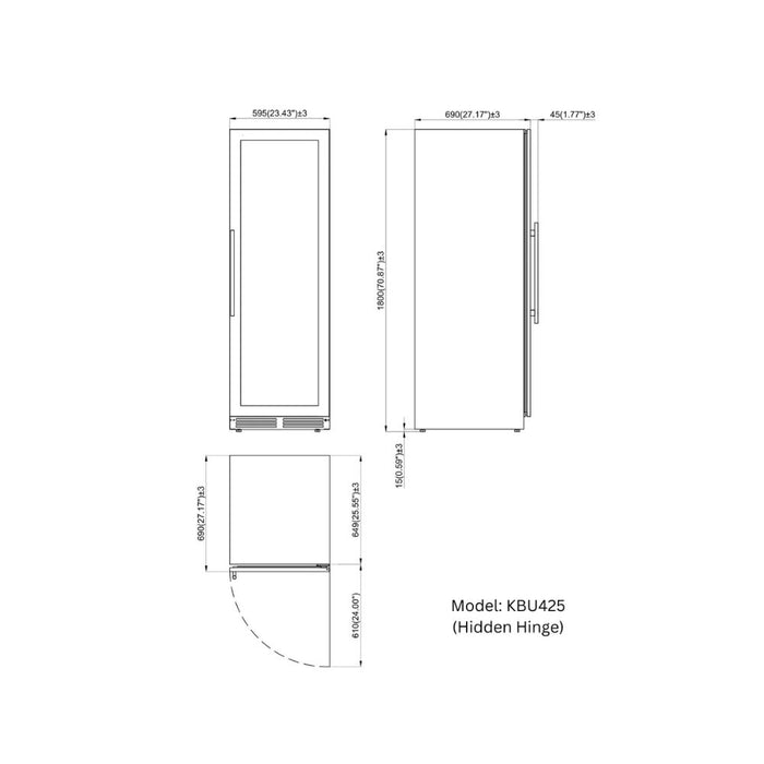 KingsBottle 425L Low-E Glass Bar Fridge