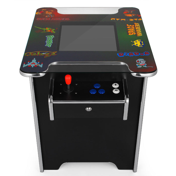 60 Game Arcade Machine with view of one controller and top of machine