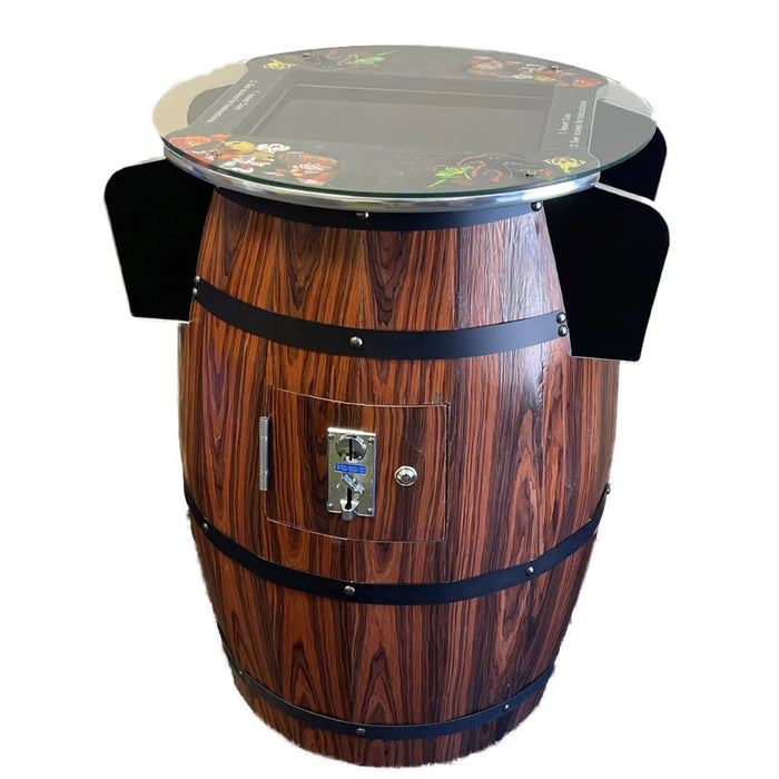 Wine Barrel Arcade Machine With 60 Games view of coin slot